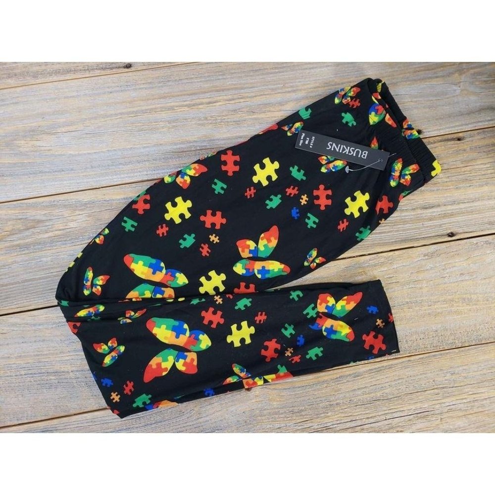 Autism Awareness LEGGINGS-Buskins brand-PLUS SIZE